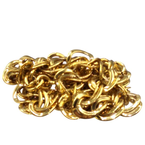 Vintage Monet Double Link Chain Necklace, Gold Plated Classic 20in - Picture 2 of 4